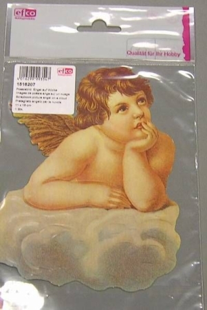 Poesiebild 11 x 16 cm Engel auf Wolke