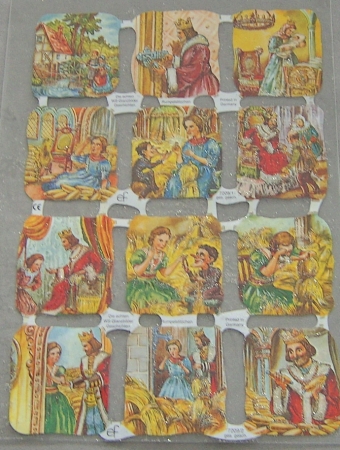 Poesiebild 24 x 17 cm Märchen Rumpelstilzchen II 50er Jahre Glimmer silber