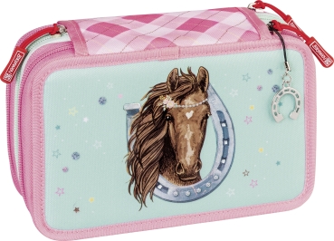 BRUNNEN Schüler-Etui 3 Reißverschlüsse Ponylove