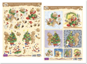 Reddy Cards "Popcorn the Bear" Christmas 3D Stanzbogen Set 5