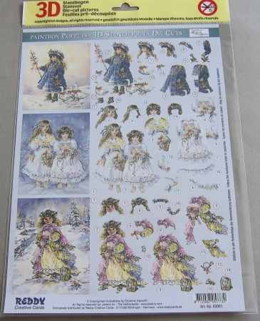 Reddy 3D Stanzbogen Paintbox Poppets Gänsemädchen, Im Schnee, Schneeengel