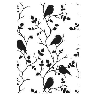 Preview: Prägeschablone Vögel 106 x 150 mm