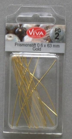 Prismenstifte 20 Stück 0,6 x 63 mm gold