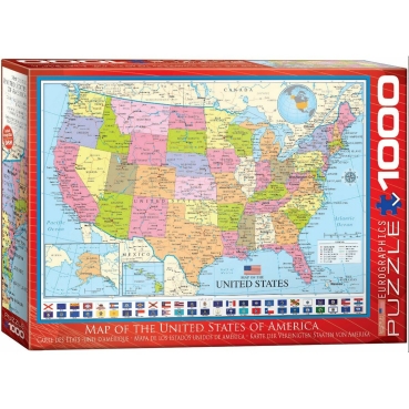 Eurographics Puzzle mit 1000 Teilen Map of the United States Karte der USA