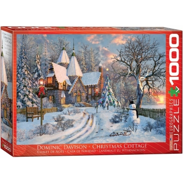 Eurographics Puzzle mit 1000 Teilen Christmas Cottage Landhaus zu Weihnachten