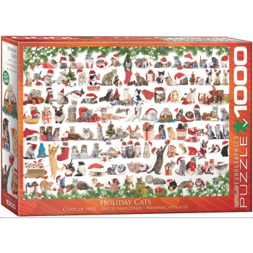 Eurographics Puzzle mit 1000 Teilen Holiday Cats Weihnachtskatzen
