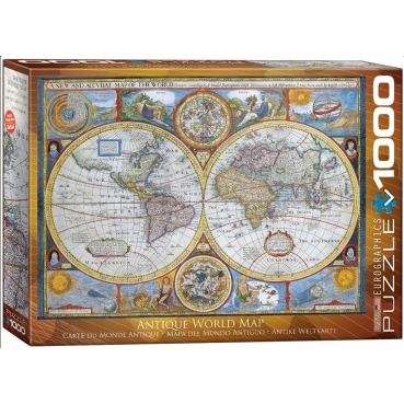 Eurographics Puzzle mit 1000 Teilen Antique World Map Antike Weltkarte
