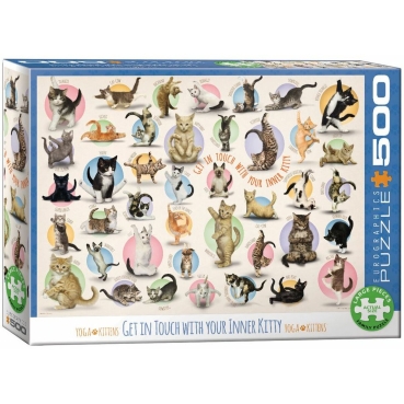 Eurographics Puzzle mit 500 Teilen Yoga Kittens
