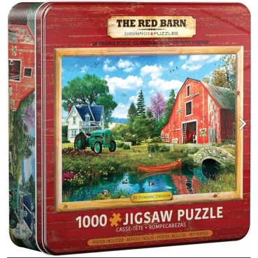 Eurographics Puzzle mit 1000 Teilen in Metallbox The Red Barn by Dominic Davison