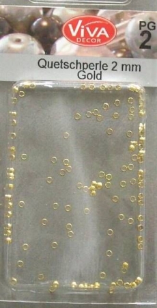 VIVA Quetschperlen gold 100 Stück 2 mm