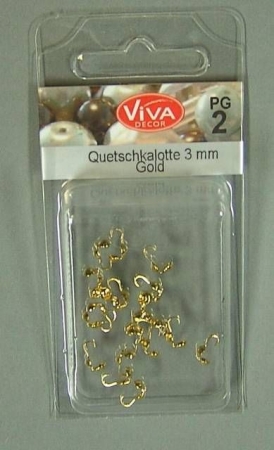 VIVA Quetschkalotte gold 20 Stück 3 mm