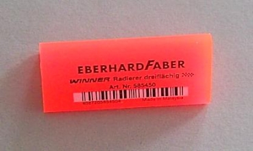 Eberhard Faber Radierer dreiflächig rot