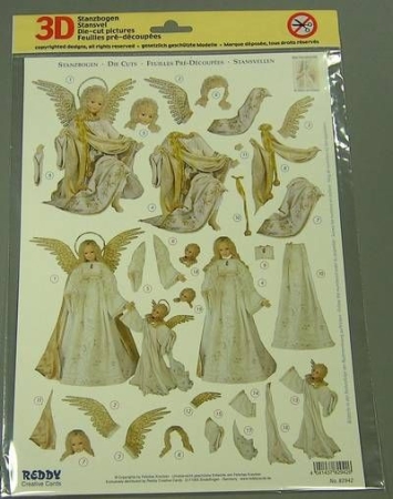 3D Stanzbogen Rauschgoldengel 3