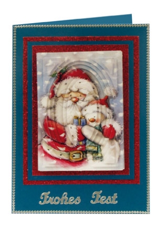 Preview: Reddy 3D Stanzbogenset für Pyramidenkarten "Schneemann und Weihnachtsmann"