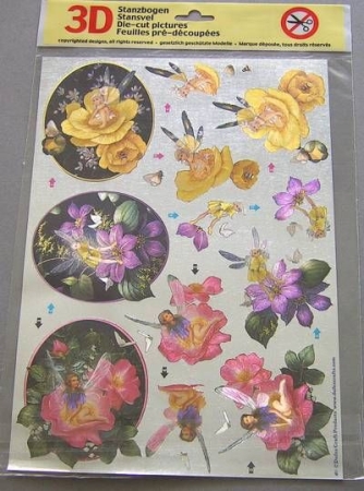 Dufex 3 D Stanzbogen, Elfen mit Blumen