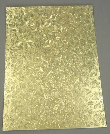 Dufex Textur Ilex mit Blättern gold