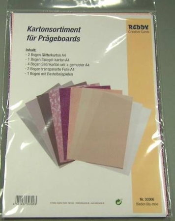 Kartonsortiment für Prägeboards flieder lila rosé