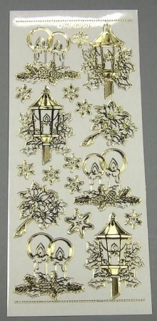 MD Sticker transparent gold Ecken Laterne