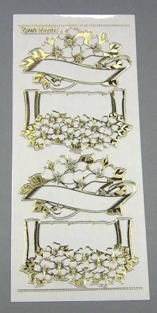 MD Sticker transparent gold Blumen 2