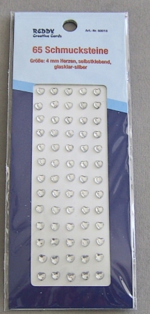 Reddy 65 Schmucksteinchen, selbstklebend, Herzen
