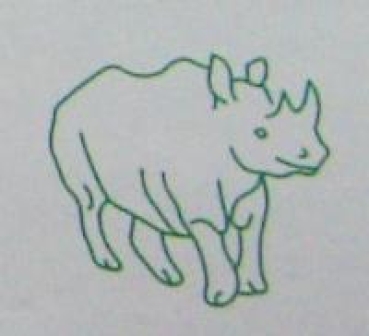 Doppelseitiger Stempel Rhino