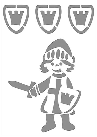 Schablone Robin mit Schwert, DIN A5