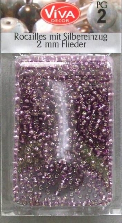 VIVA Rocailles Perlen mit Silbereinzug 2 mm 17 Gr flieder