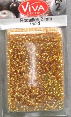 VIVA Rocailles Perlen 2 mm 17 Gr gold