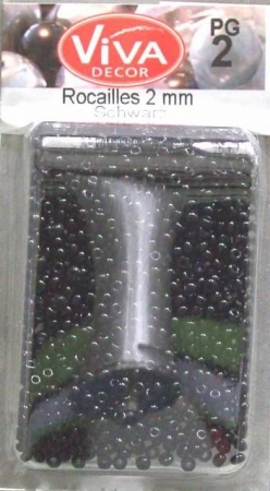 VIVA Rocailles Perlen 2 mm 17 Gr schwarz