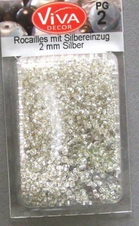 VIVA Rocailles Perlen 2 mm 17 Gr silber