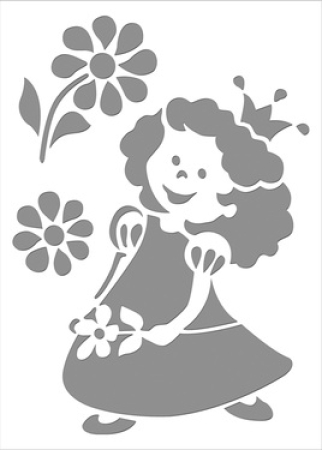 Schablone Rosalie mit Blume, creme DIN A5