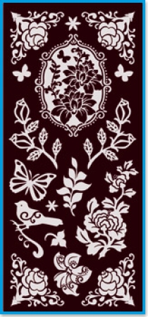 Reddy Cards Rubbel-Transfer Blumen & Schmetterlinge 2, schwarz