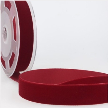 Samtband hochdicht 7 mm breit pro Meter bourgogne