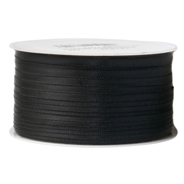 Doppelsatinband pro Meter 3 mm breit schwarz