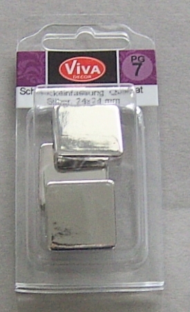 Preview: VIVA Decor Schmuckeinfassung quadratisch silber 3 Stück