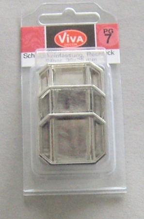 VIVA Decor Schmuckeinfassung rechteckig silber 3 Stück