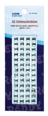 Reddy 52 Schmucksteinchen, selbstklebend, 6 x 6 mm, quadratisch