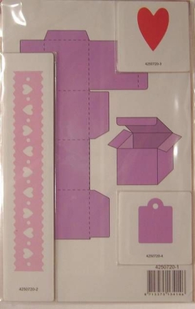 Schneideschablone Würfel mit Herzen SET 13 x 21 cm