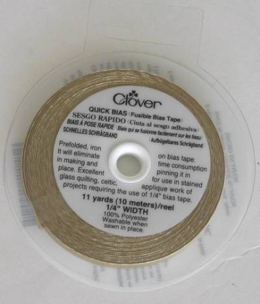 CLOVER Aufbügelbares / Schnelles Schrägband 6 mm gold