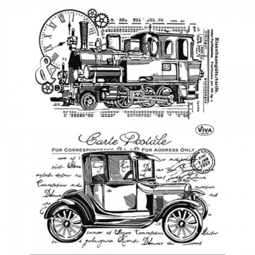 Preview: VIVA Decor Transparente Silikon-Stempel Oldtimer