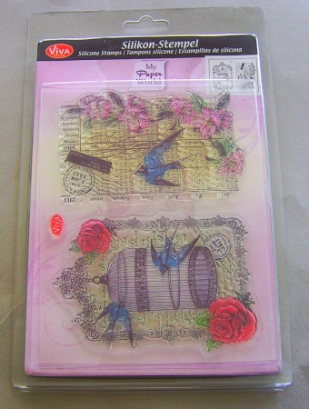 VIVA Decor Transparente Silikon-Stempel Vogelkäfig & Schwalben