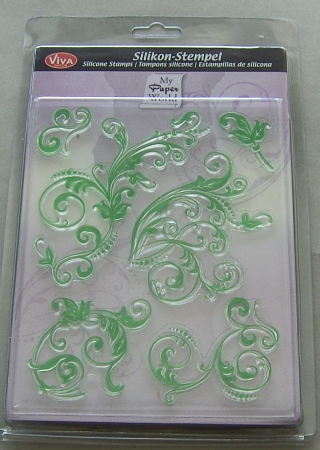 VIVA Decor Transparente Silikon-Stempel "Florale Schnörkel"