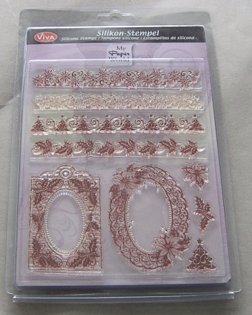 VIVA Decor Transparente Silikon-Stempel "Weihnachtsbordüren und Rahmen"