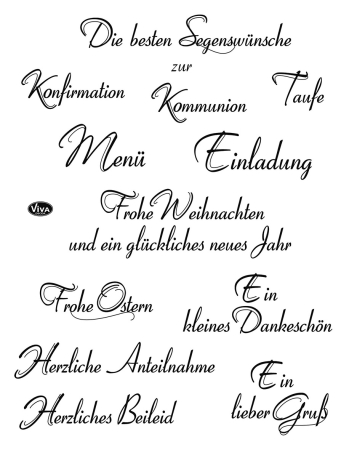 Preview: VIVA Decor Transparente Silikon-Stempel "Text II"