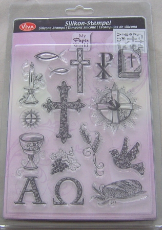 VIVA Decor Transparente Silikon-Stempel "Christliche Symbole"