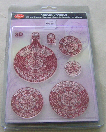 VIVA Decor Transparente 3D Silikon-Stempel "3D Weihnachtskugel Schneeflocke"