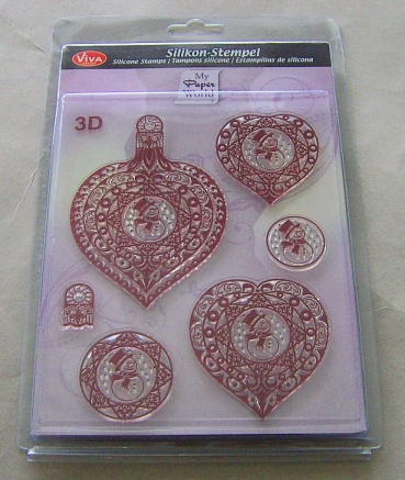 VIVA Decor Transparente 3D Silikon-Stempel "3D Weihnachtskugel Schneemann"