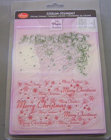 VIVA Decor Transparente Silikon-Stempel "Weihnachtssterne und Merry Chrstimas"