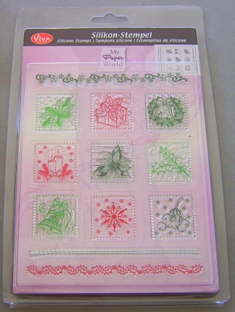 VIVA Decor Transparente Silikon-Stempel "Weihnachtspatchwork"