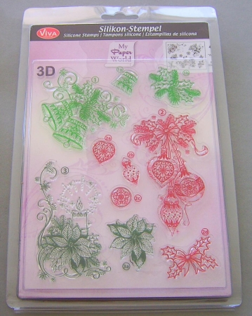 VIVA Decor Transparente 3D Silikon-Stempel "Weihnachtsmotive Klassisch 3D"